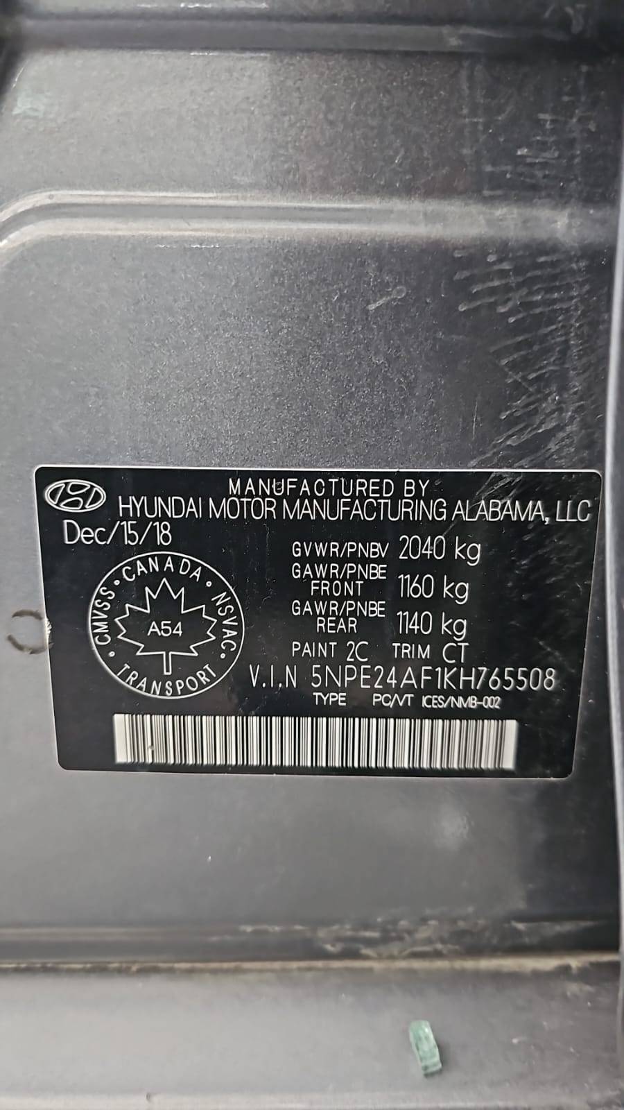 HYUNDAI SONATA 2019 - Marhaba Auction Used Cars - Image 5