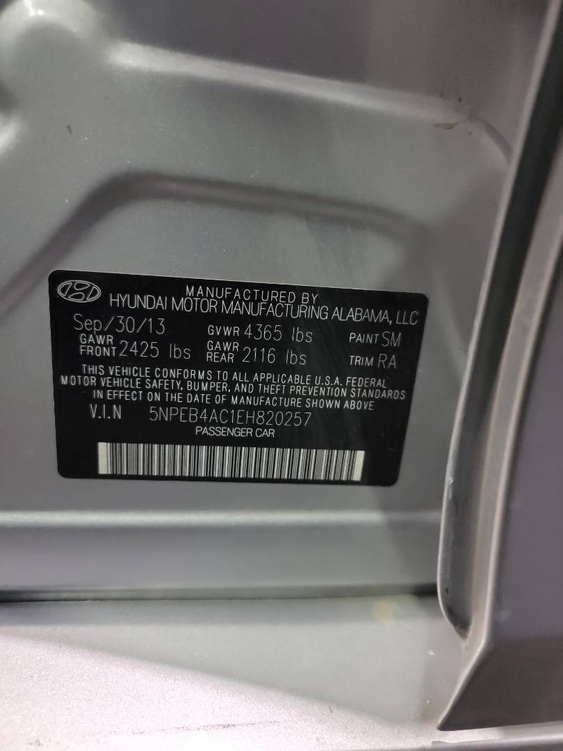 2014 HYUNDAI SONATA — 139093 Miles — Lot 820257 — Main - Marhaba Auctions Used Cars - Image 9