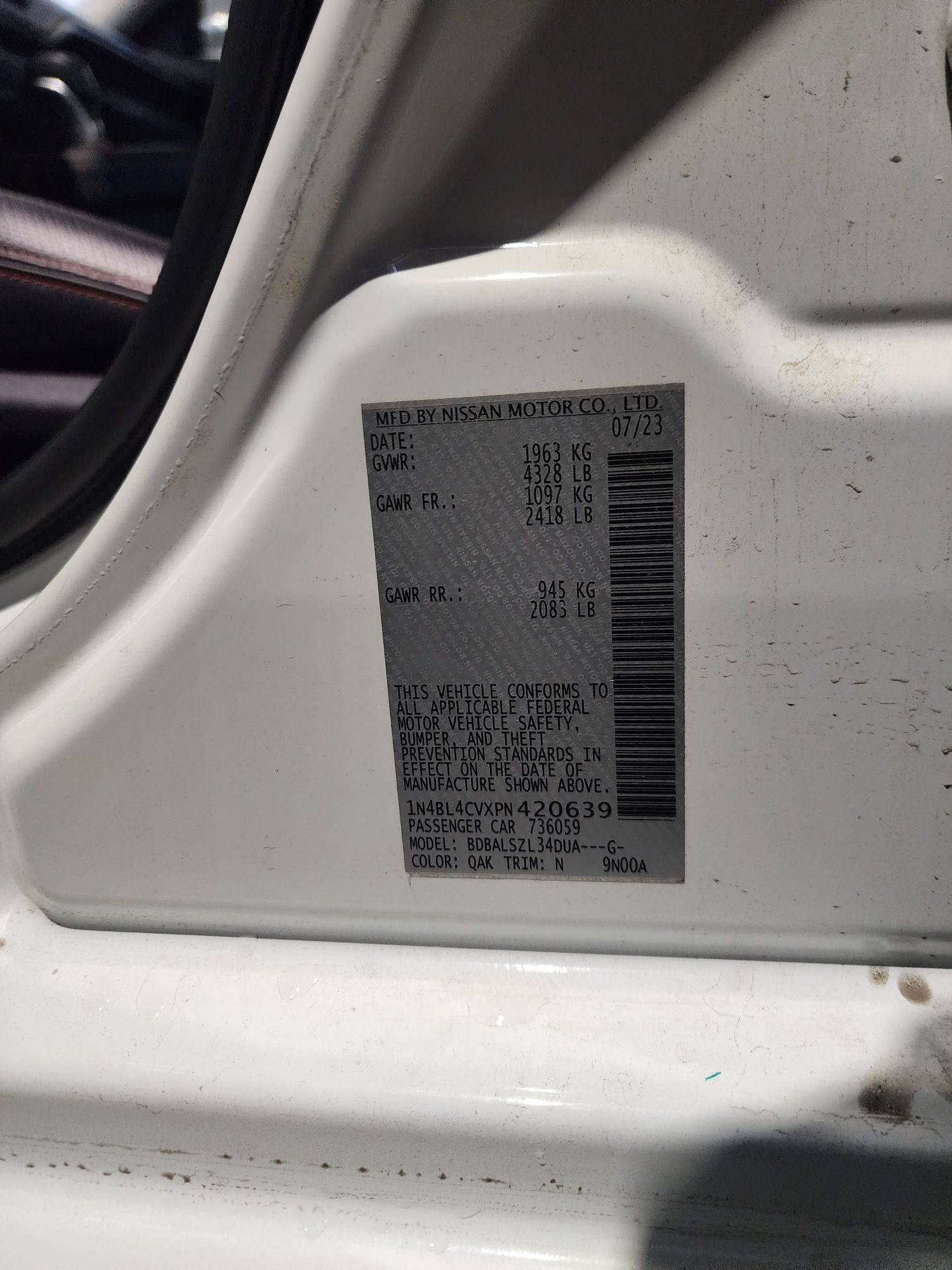 NISSAN ALTIMA 2023 - Marhaba Auction Used Cars - Image 11