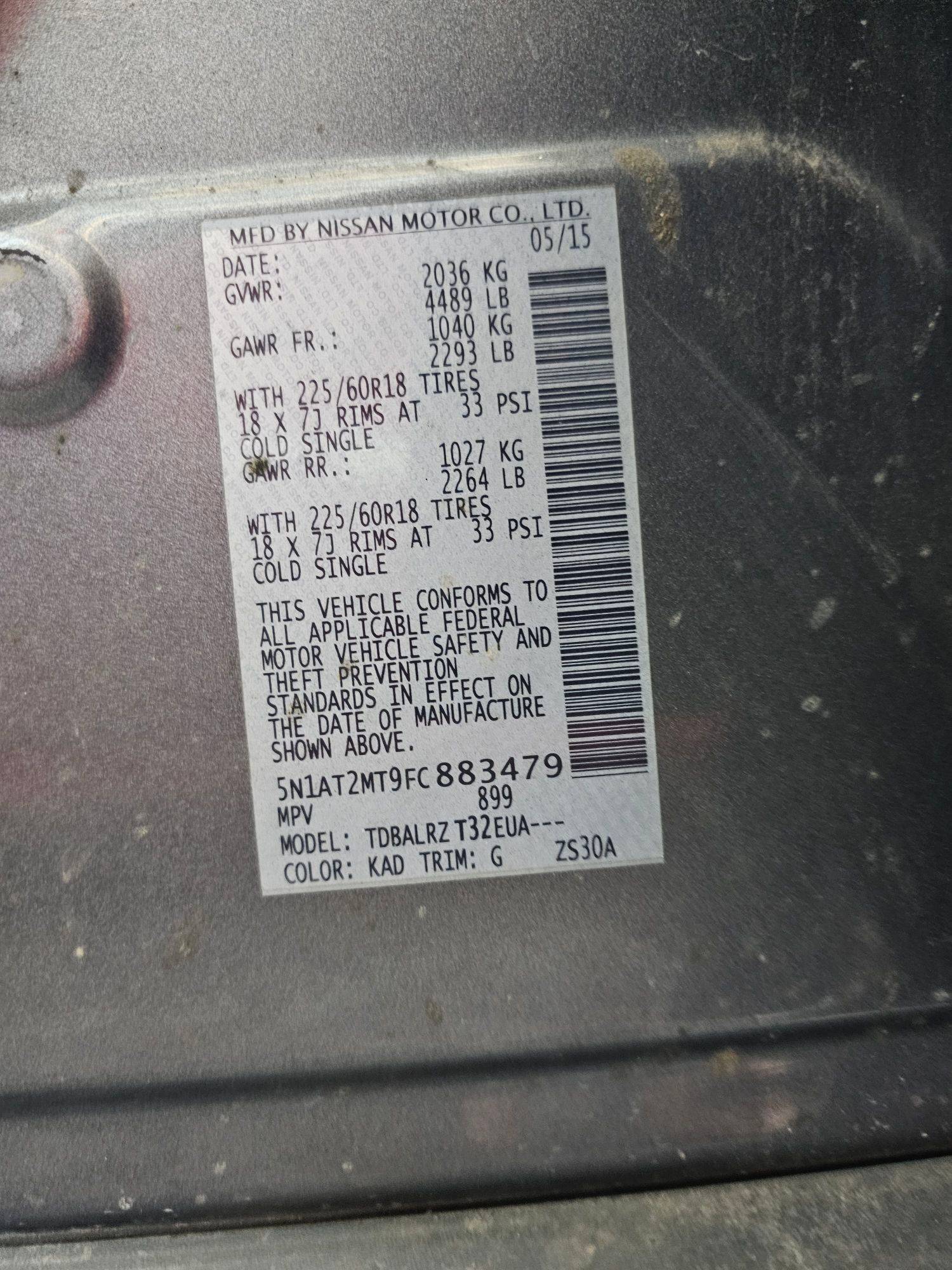 2015 NISSAN ROGUE — Lot C883479 — Souq - Marhaba Auctions Used Cars - Image 9