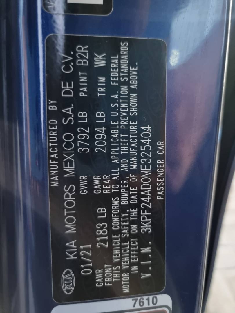 2021 KIA FORTE — 111681 Miles — Lot 215487 — Ind. 12 - Marhaba Auctions Used Cars - Image 9