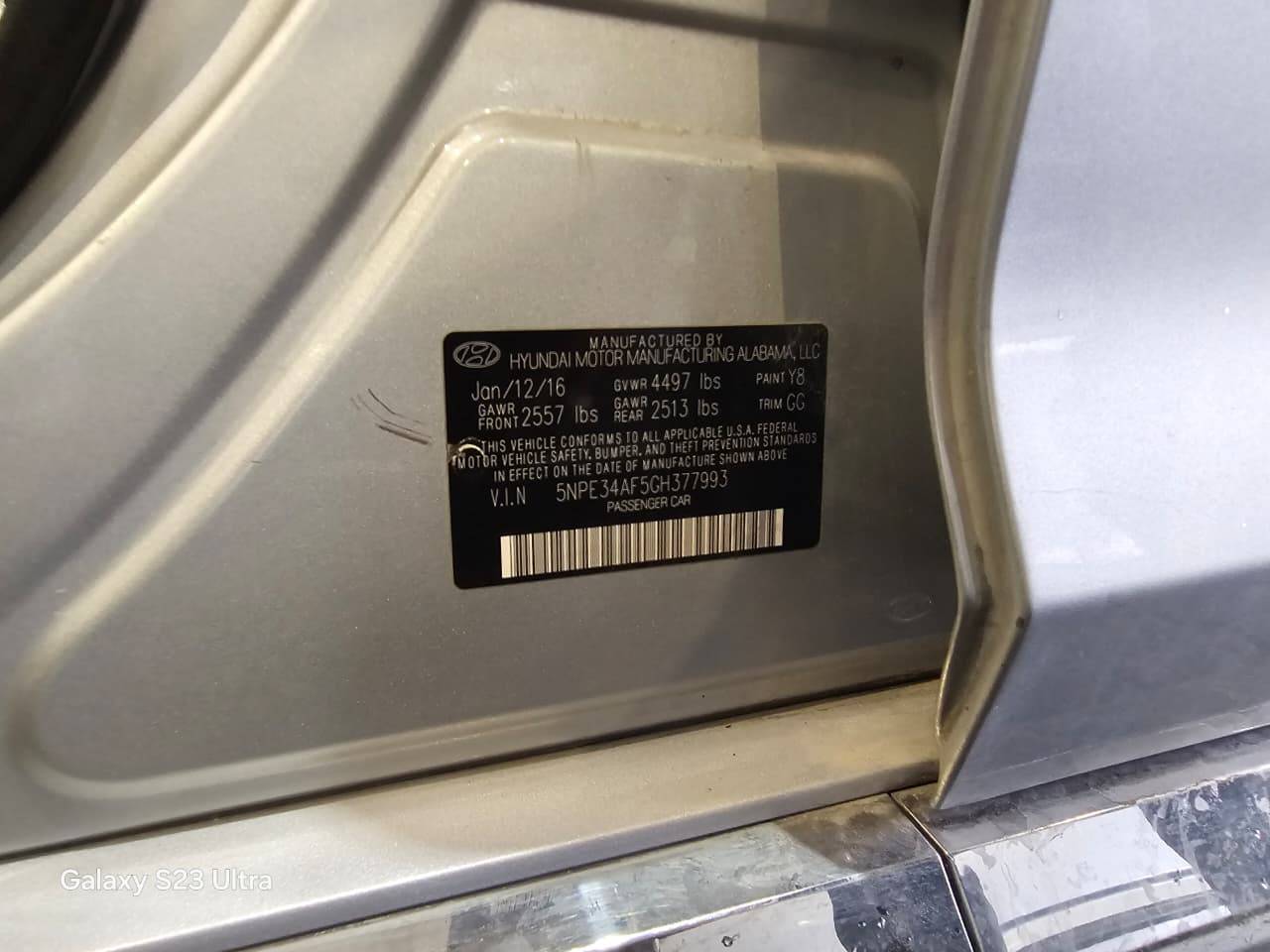 HYUNDAI SONATA 2016 - Marhaba Auction Used Cars - Image 8