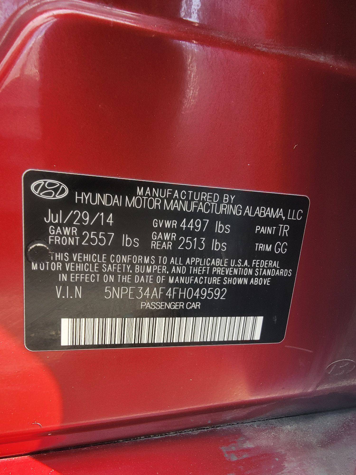 2015 HYUNDAI SONATA SPORT — 154546 Miles — Lot 68833505 — Main - Marhaba Auctions Used Cars - Image 8