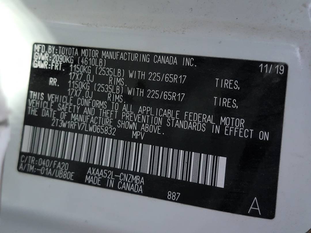 2020 TOYOTA RAV4 — 27293 Miles — Lot W065832 — Ind. 12 - Marhaba Auctions Used Cars - Image 9
