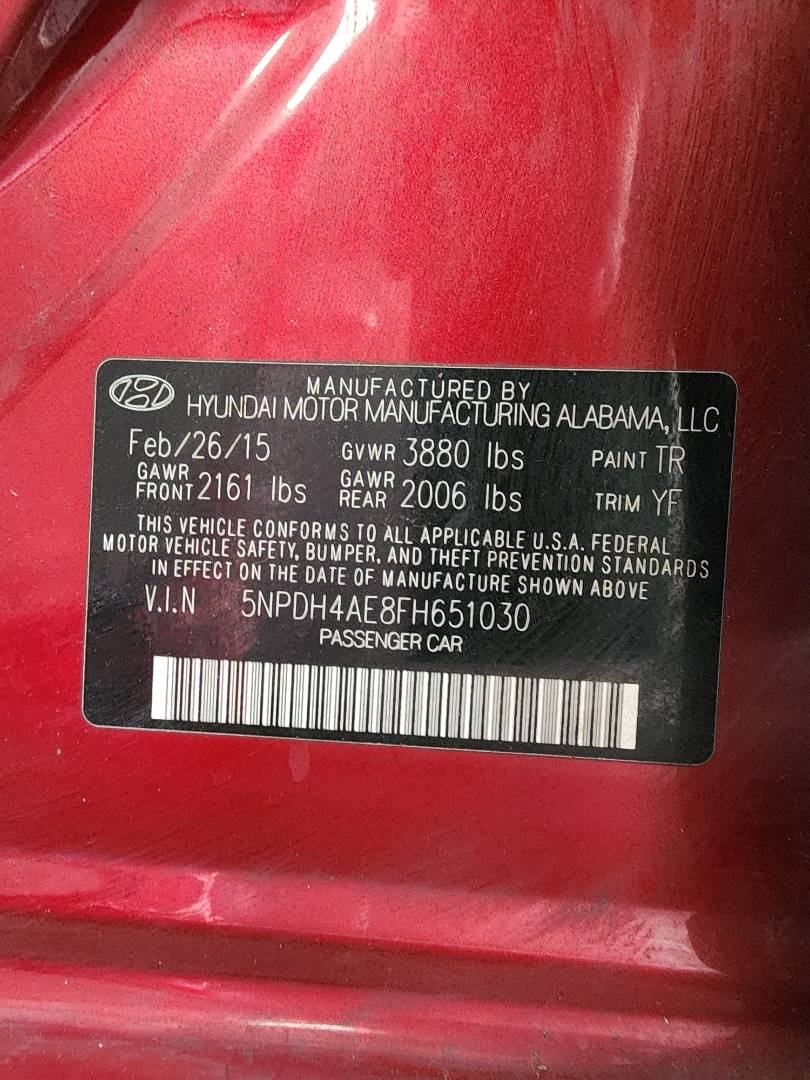 2015 HYUNDAI ELANTRA — 174947 Miles — Lot 36863594 - Marhaba Auctions Used Cars - Image 6
