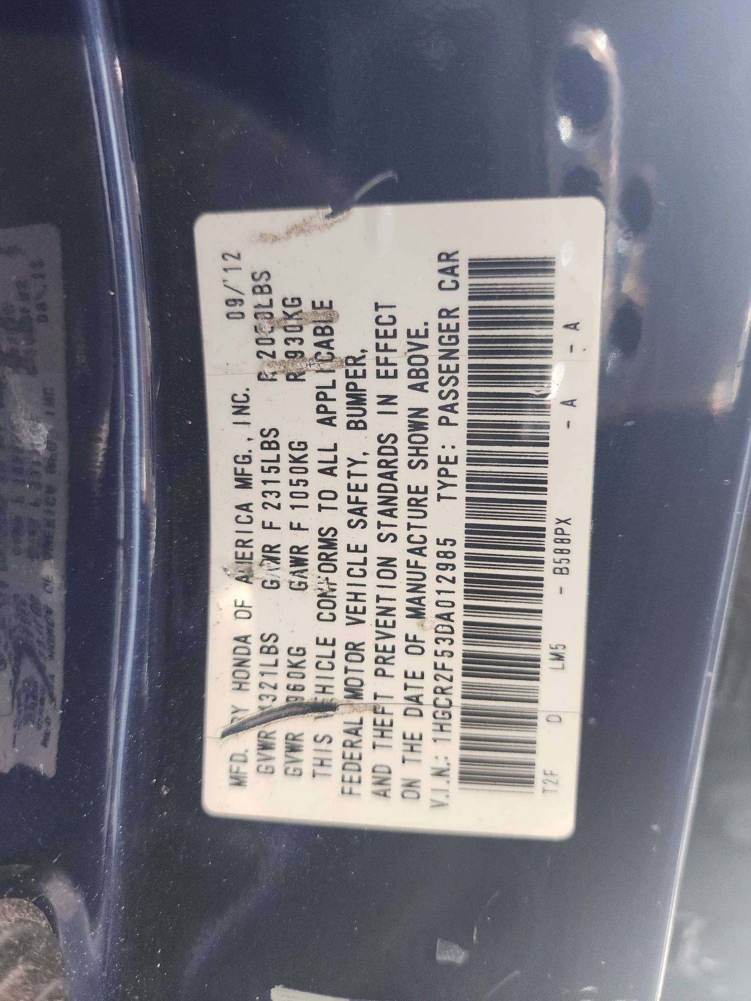 2013 HONDA ACCORD — 180006 Miles — Lot 63508363 - Marhaba Auctions Used Cars - Image 3