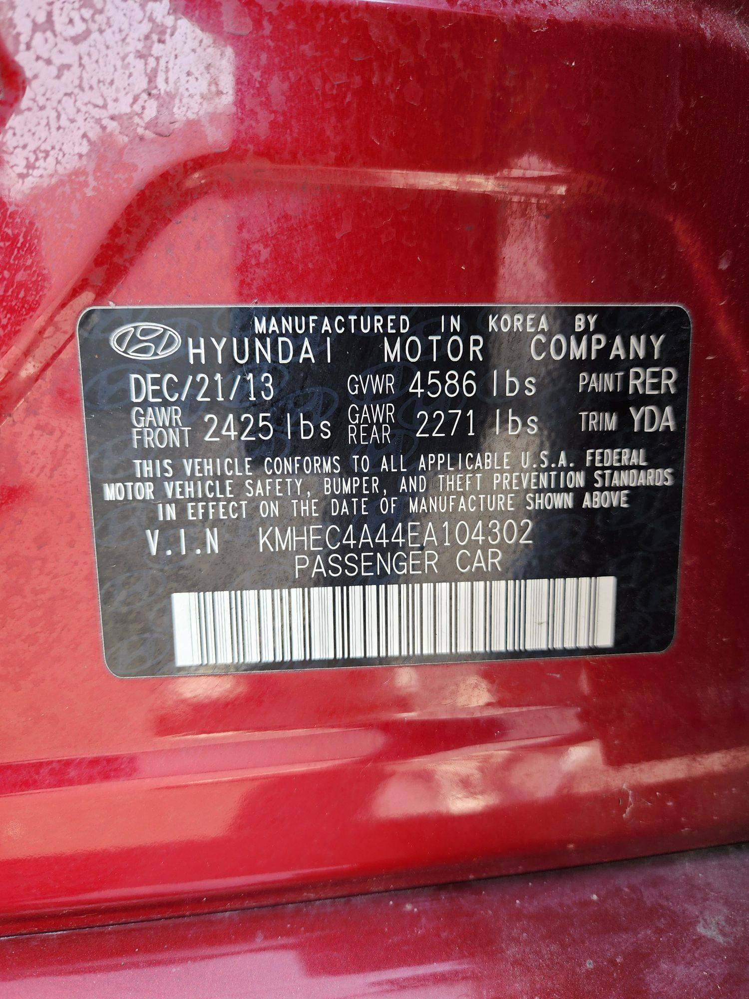 2014 HYUNDAI SONATA — 159144 Miles — Lot 989240 — Souq - Marhaba Auctions Used Cars - Image 10