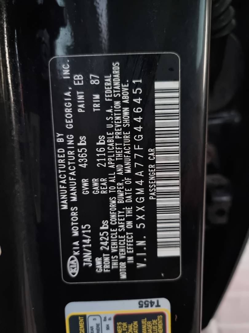2015 KIA OPTIMA — 114536 Miles — Lot 77FG446451 — Ind. 12 - Marhaba Auctions Used Cars - Image 9