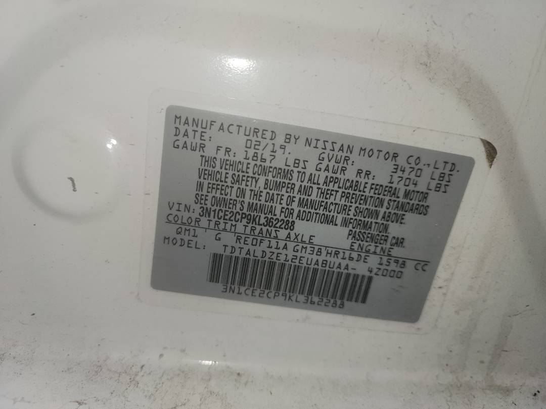 2019 NISSAN VERSA NOTE — 144592 Miles — Lot 80685353 - Marhaba Auctions Used Cars - Image 9