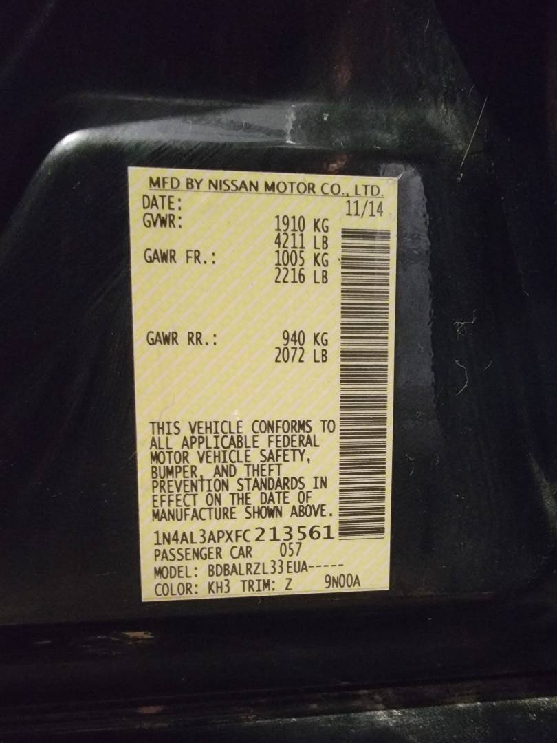 2015 NISSAN ALTIMA — 106744 Miles — Lot FC213561 — Main - Marhaba Auctions Used Cars - Image 10