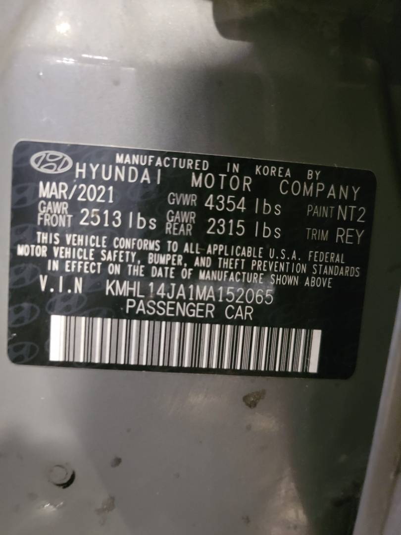 2021 HYUNDAI SONATA — 142405 Miles — Lot 74037834 — Main - Marhaba Auctions Used Cars - Image 11
