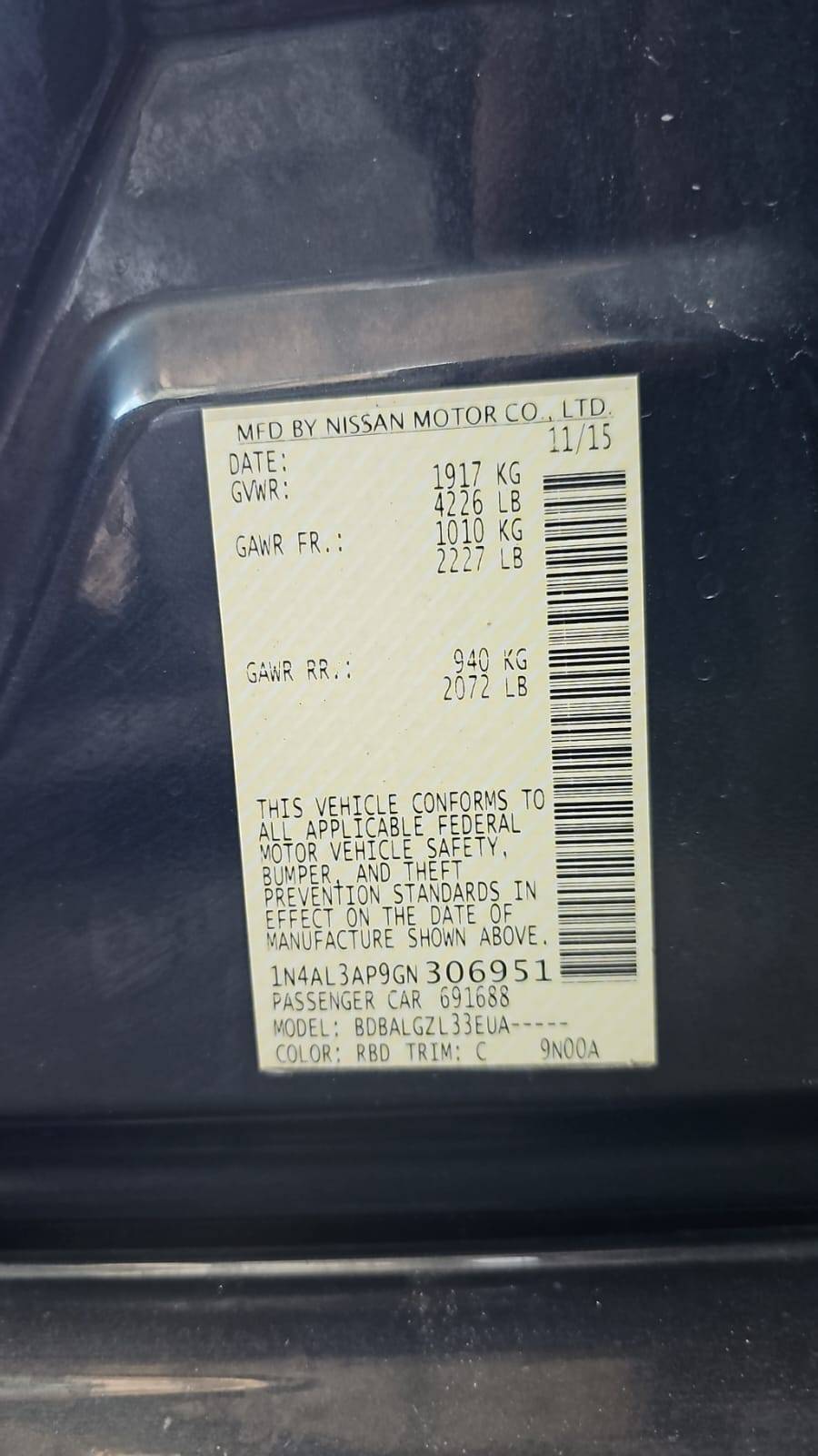 NISSAN ALTIMA 2016 - Marhaba Auction Used Cars - Image 5