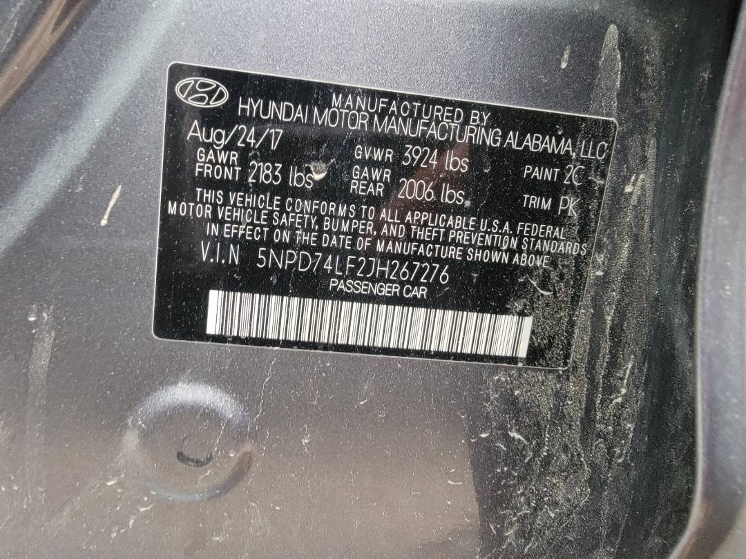 2018 HYUNDAI ELANTRA — 172149 Miles — Lot 267276 — Main - Marhaba Auctions Used Cars - Image 9