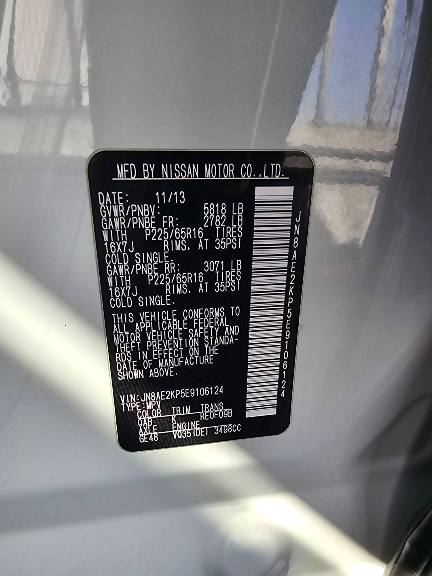 2014 NISSAN QUEST — 201407 Miles — Lot 43861856 — Main - Marhaba Auctions Used Cars - Image 9