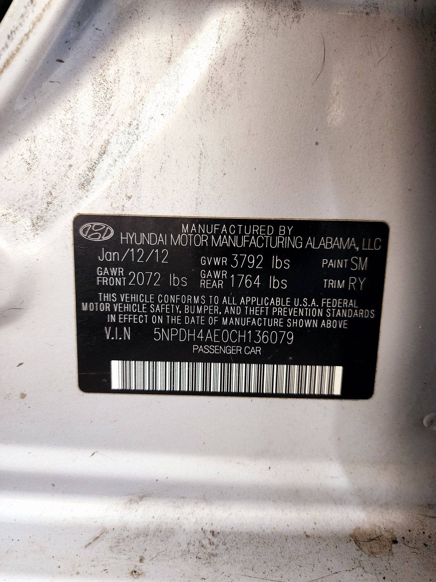 2012 HYUNDAI ELANTRA — 241251 Miles — Lot 57599474 — Souq - Marhaba Auctions Used Cars - Image 10