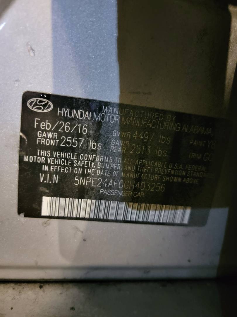 HYUNDAI SONATA 2016 - Marhaba Auction Used Cars - Image 9