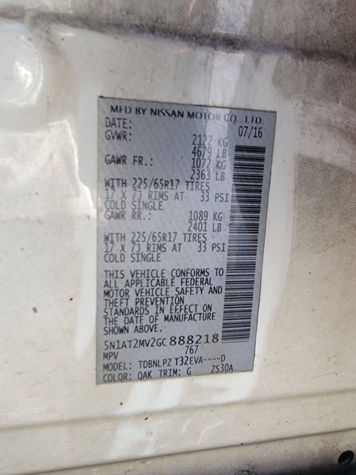 NISSAN ROGUE 2016 - Marhaba Auction Used Cars - Image 8