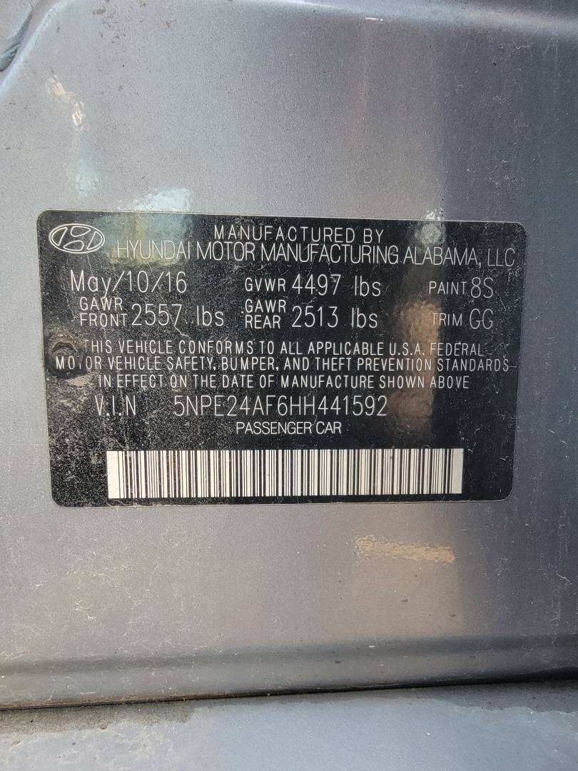 2017 HYUNDAI SONATA — 117675 Miles — Lot HH441592 — Main - Marhaba Auctions Used Cars - Image 10