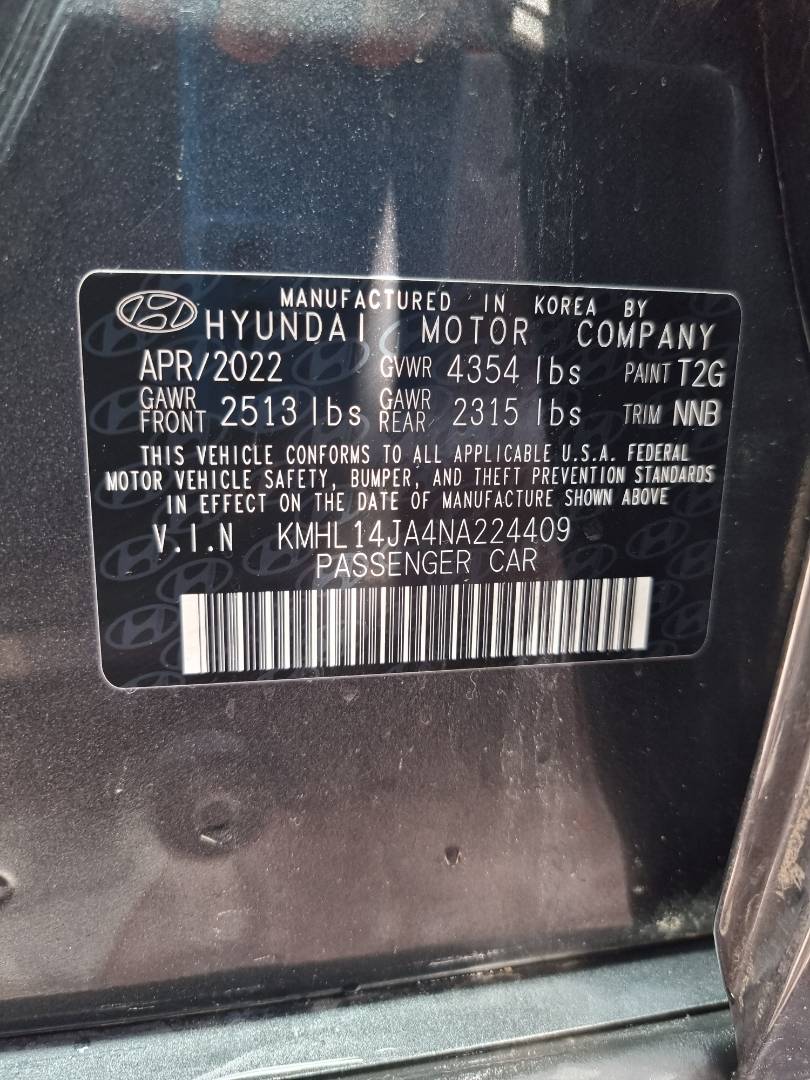 2022 HYUNDAI SONATA — 51372 Miles — Lot 215487 — Ind. 12 - Marhaba Auctions Used Cars - Image 9