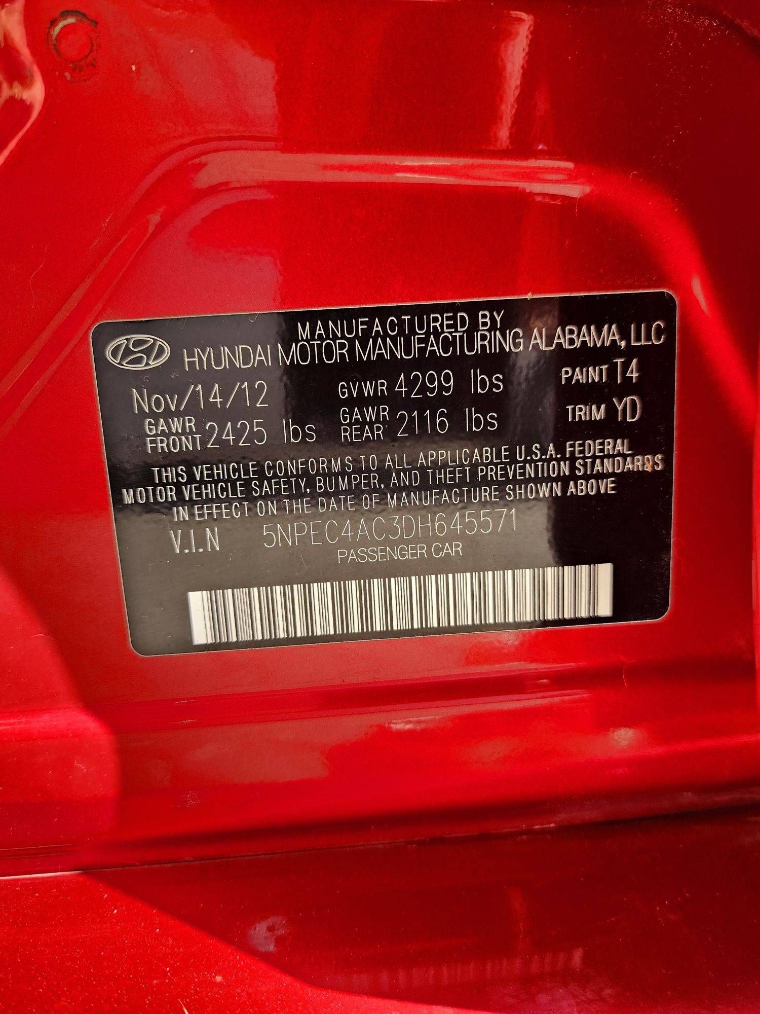 2013 HYUNDAI SONATA — 147355 Miles — Lot C3DH645571 — Souq - Marhaba Auctions Used Cars - Image 10