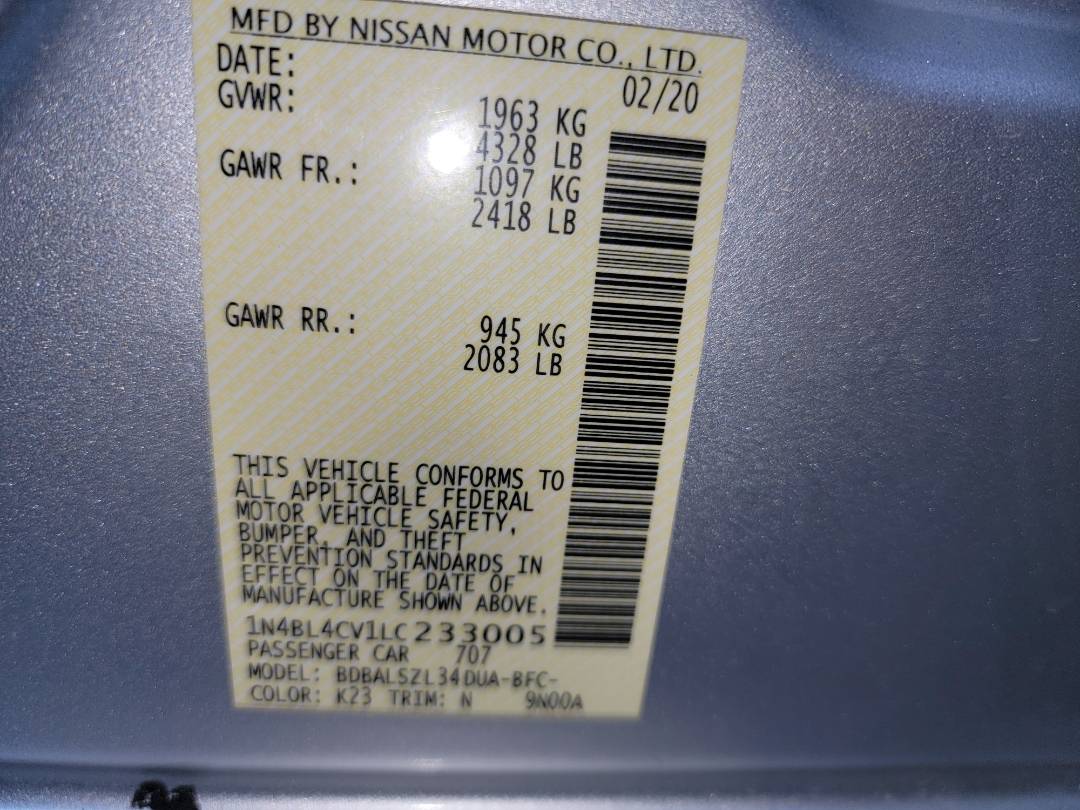 2020 NISSAN ALTIMA — 80372 Miles — Lot C233005 - Marhaba Auctions Used Cars - Image 10