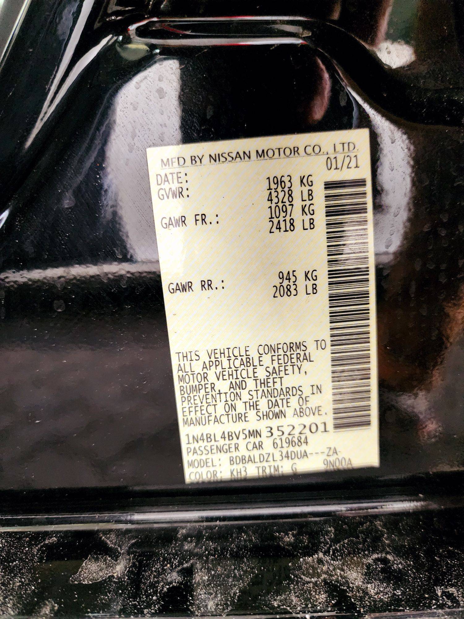 2021 NISSAN ALTIMA — 64603 Miles — Lot V5MN352201 — Main - Marhaba Auctions Used Cars - Image 9