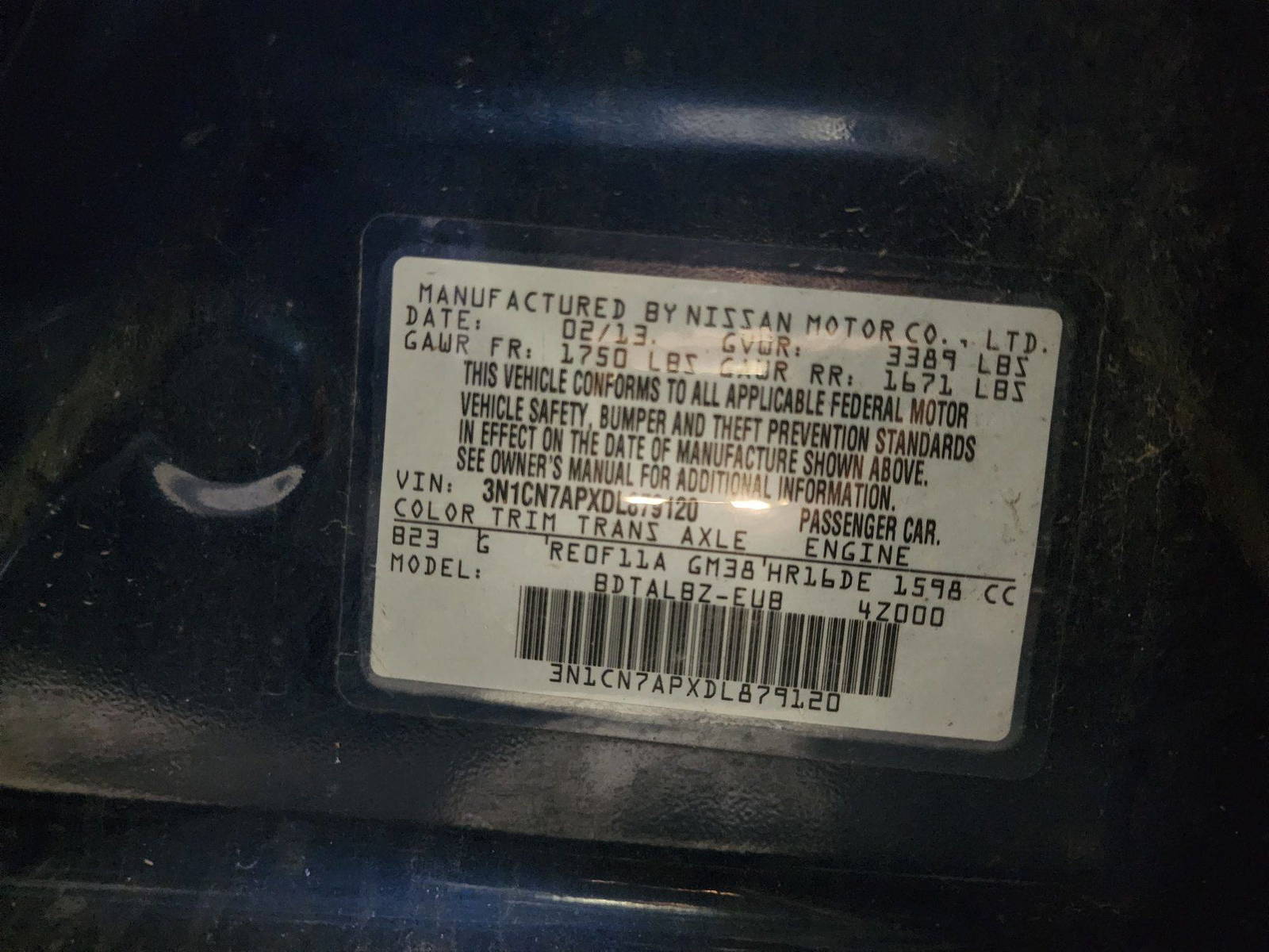 2013 NISSAN VERSA — 149297 Miles — Lot 79120 — Al Quoz - Marhaba Auctions Used Cars - Image 10