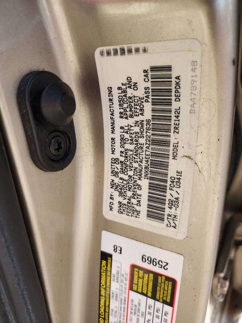 2010 TOYOTA COROLLA — 191634 Miles — Lot 82979283 — Souq - Marhaba Auctions Used Cars - Image 10