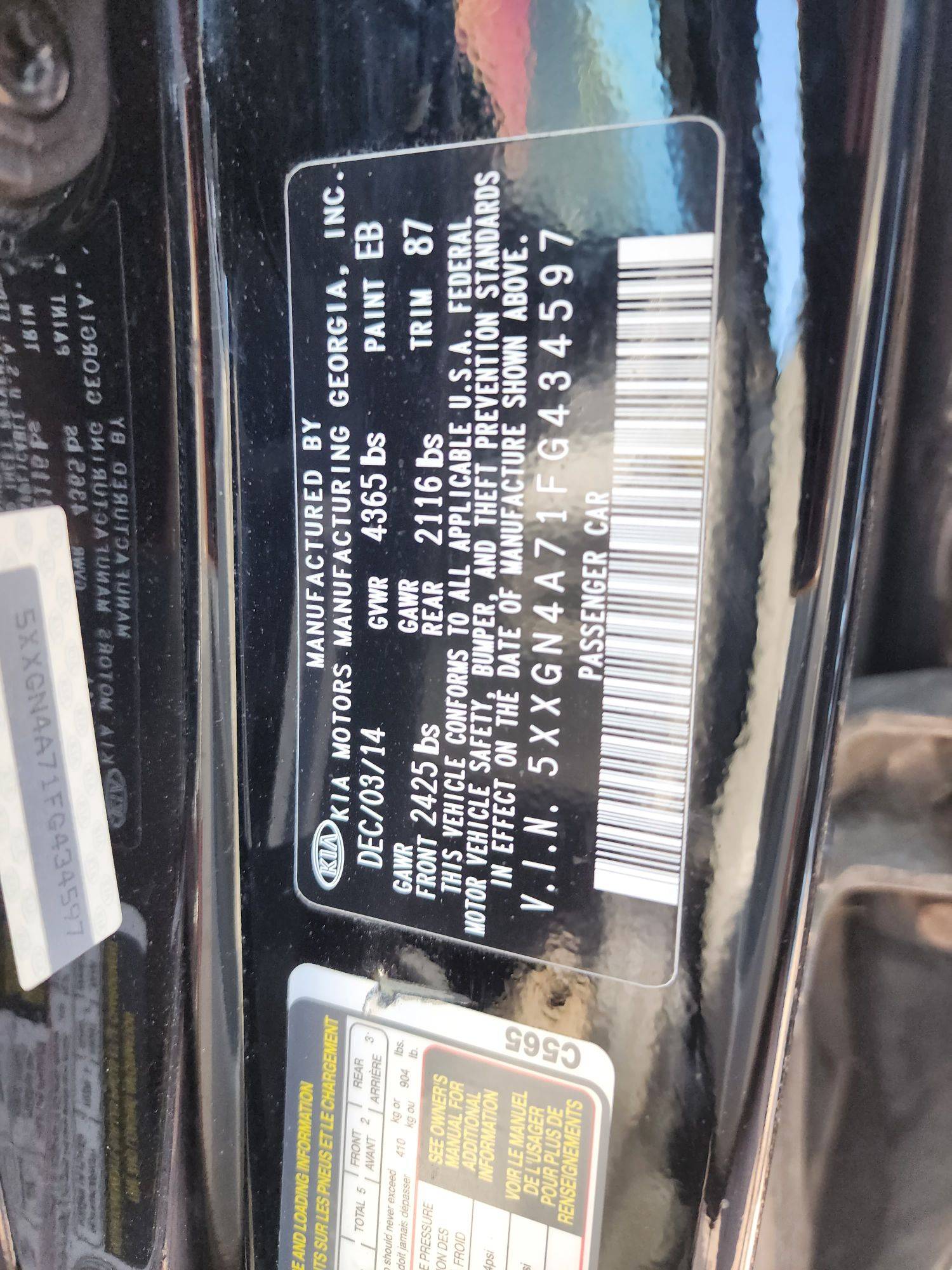 2015 KIA OPTIMA — 145466 Miles — Lot 38247185 - Marhaba Auctions Used Cars - Image 9