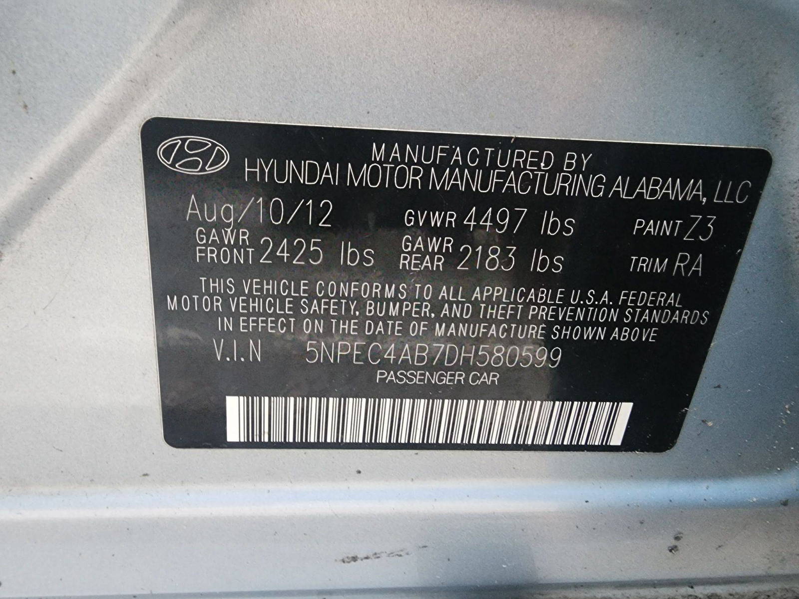 2013 HYUNDAI SONATA — 199572 Miles — Lot 38645946 — Souq - Marhaba Auctions Used Cars - Image 10