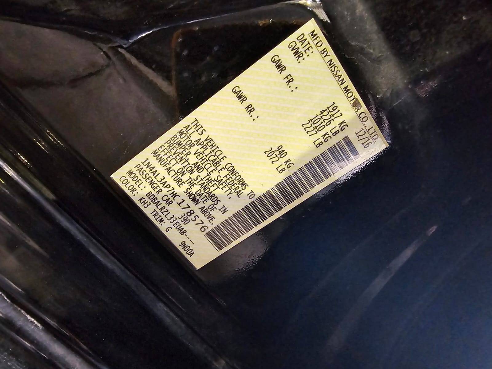 2017 NISSAN ALTIMA — 153300 Miles — Lot 7HC178576 — Souq - Marhaba Auctions Used Cars - Image 11