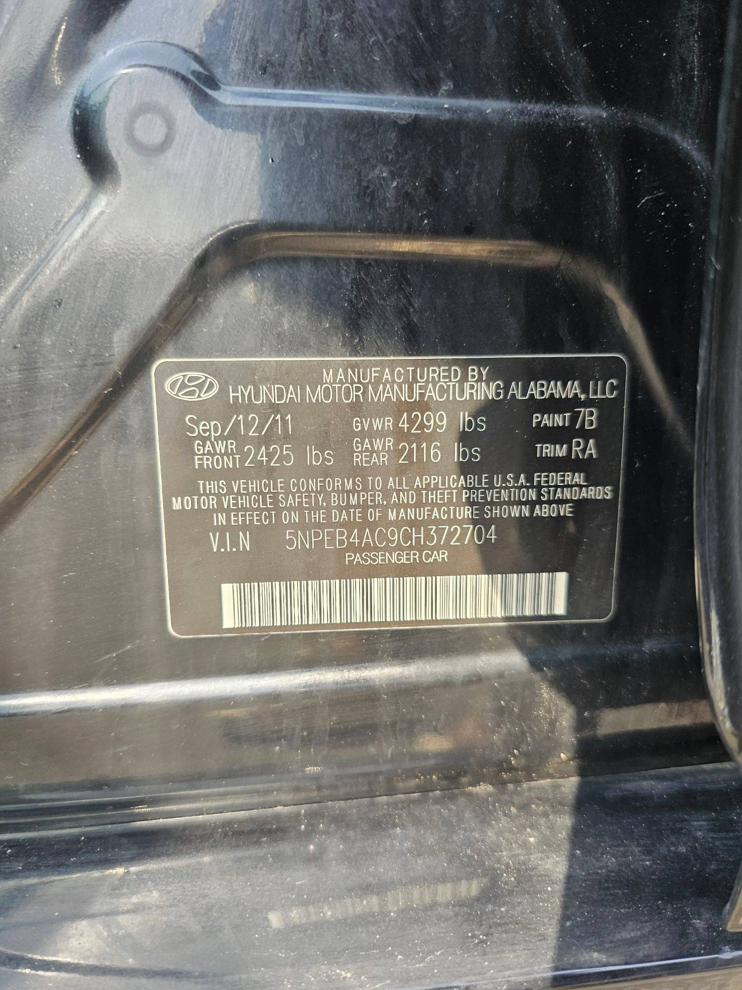 HYUNDAI SONATA 2012 - Marhaba Auction Used Cars - Image 9