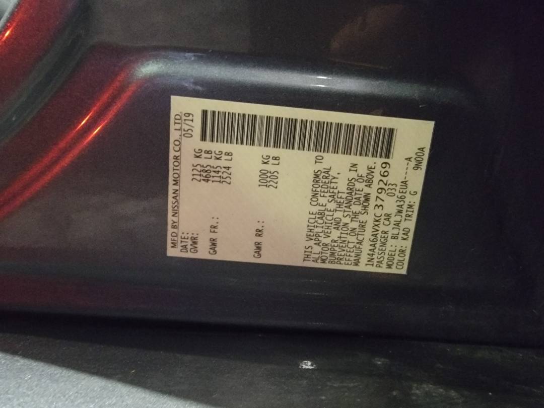 2019 NISSAN MAXIMA — 30202 Miles — Lot VXKC379269 — Main - Marhaba Auctions Used Cars - Image 10