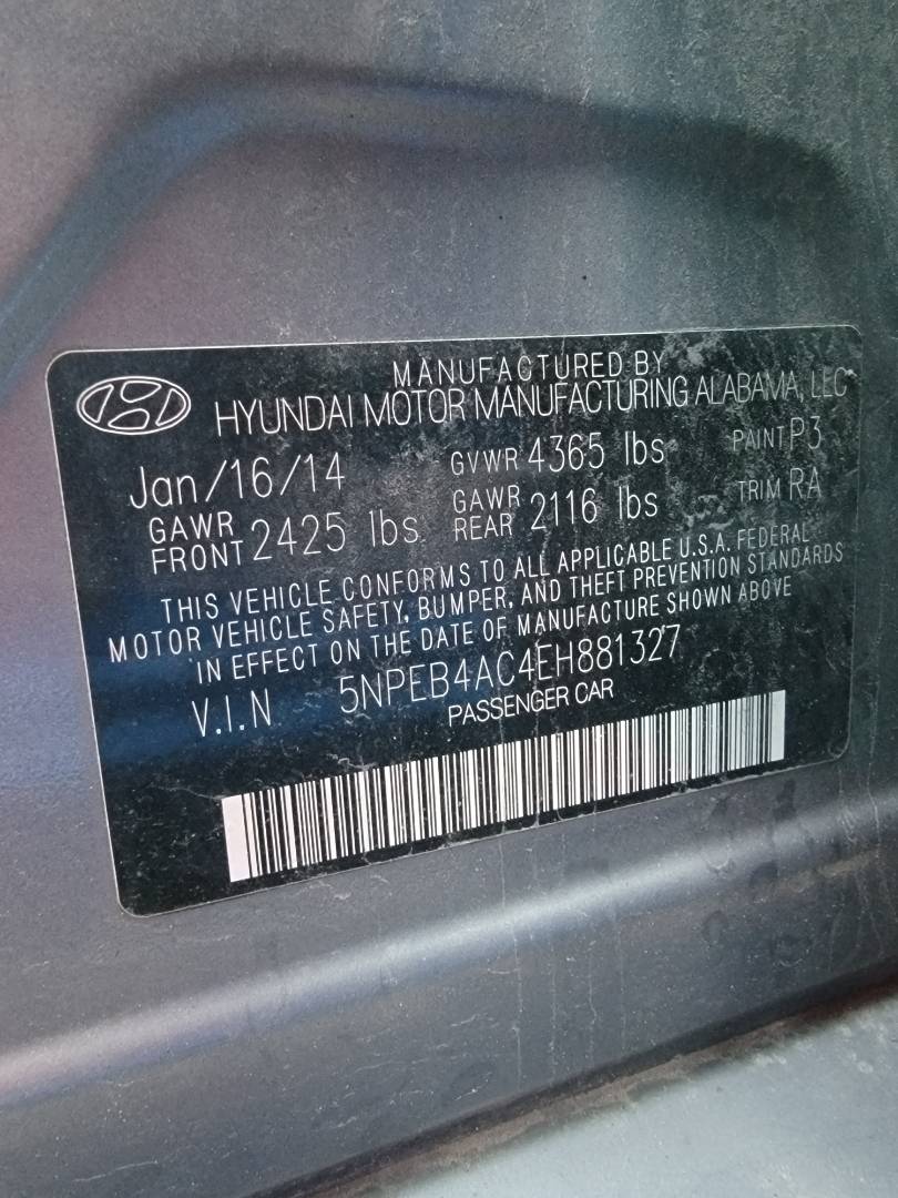 2014 HYUNDAI SONATA — 123725 Miles — Lot 37336215 - Marhaba Auctions Used Cars - Image 9