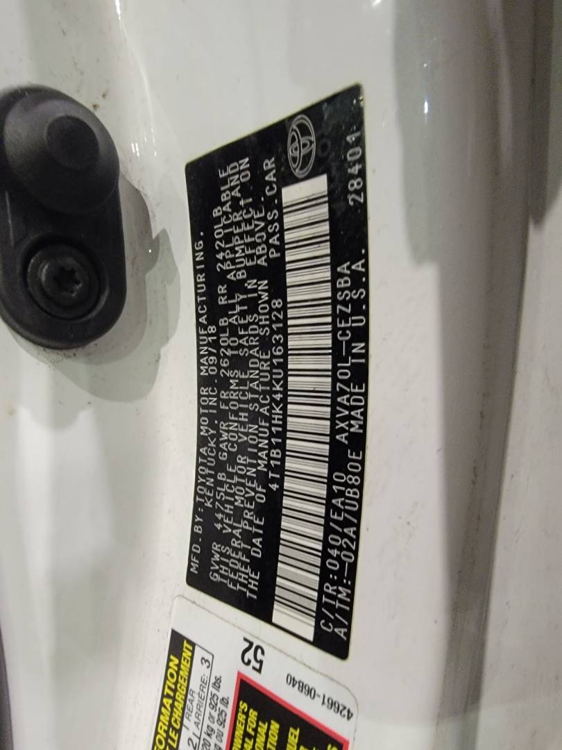 2019 TOYOTA CAMRY — 124676 Miles — Lot U163128 — Main - Marhaba Auctions Used Cars - Image 9