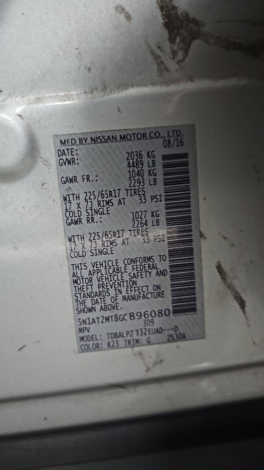 NISSAN ROGUE 2016 - Marhaba Auction Used Cars - Image 8