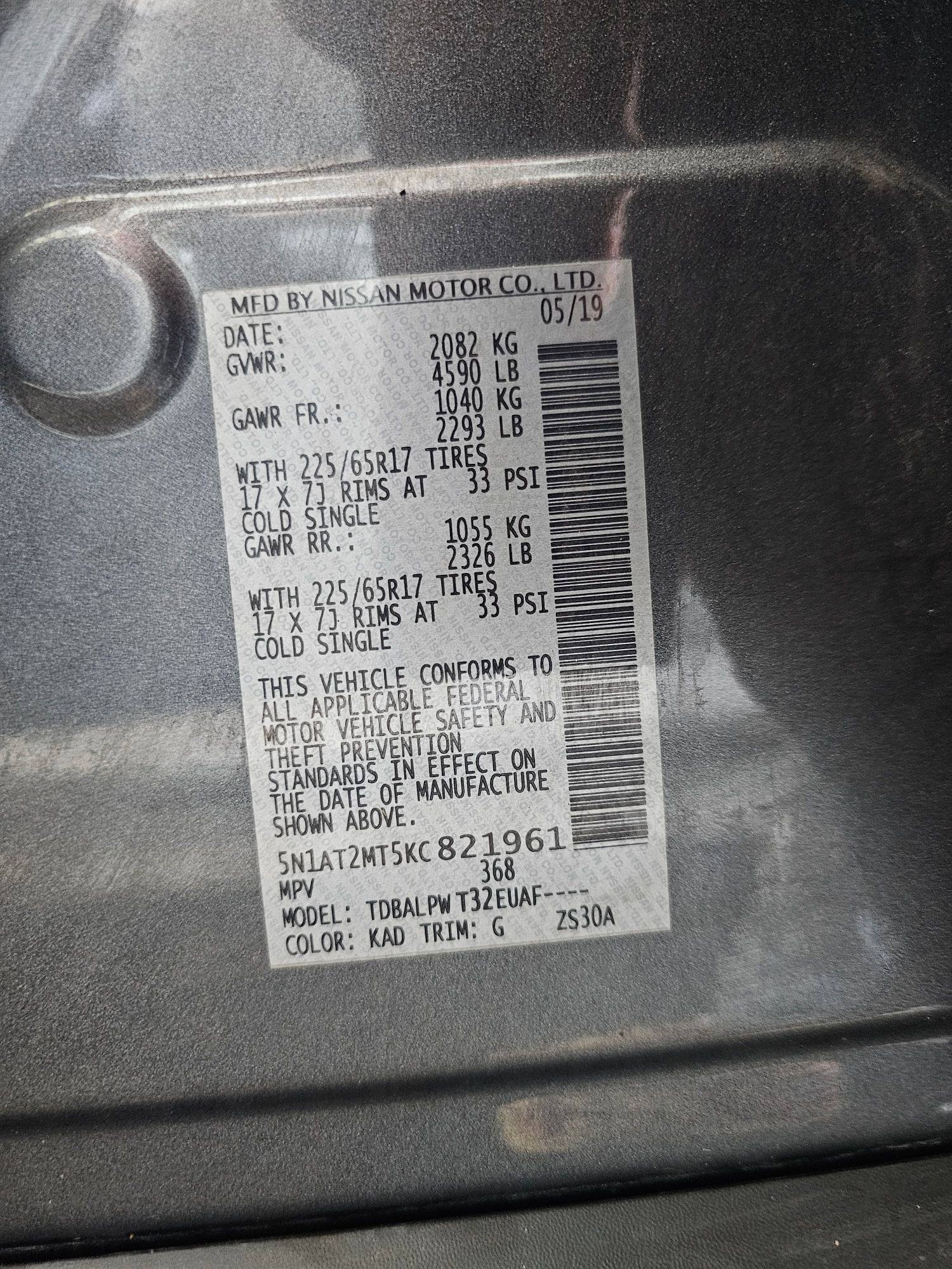 2019 NISSAN ROGUE — 128309 Miles — Lot KC821961 — Souq - Marhaba Auctions Used Cars - Image 9