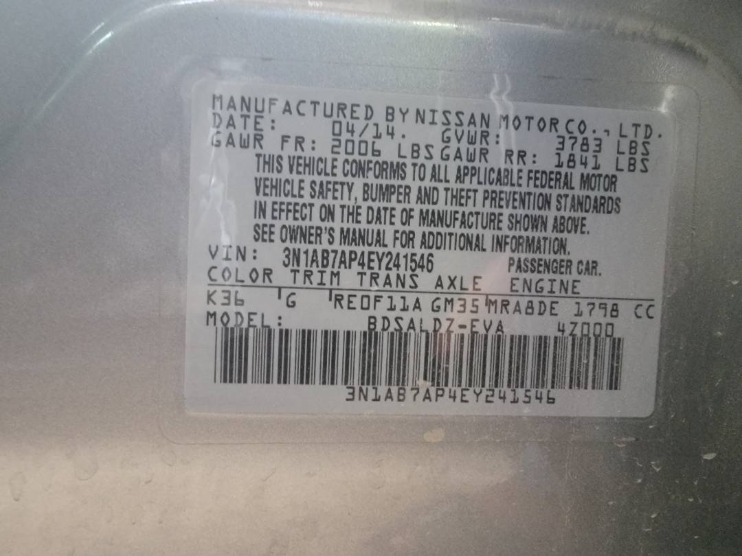 2014 NISSAN SENTRA — 122139 Miles — Lot EY241546 — Main - Marhaba Auctions Used Cars - Image 6
