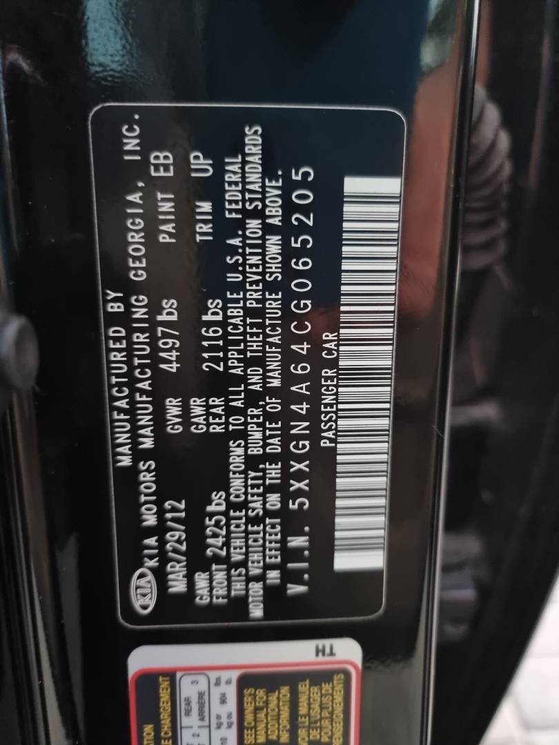 2012 KIA OPTIMA — 160020 Miles — Lot 214578 — Ind. 12 - Marhaba Auctions Used Cars - Image 10