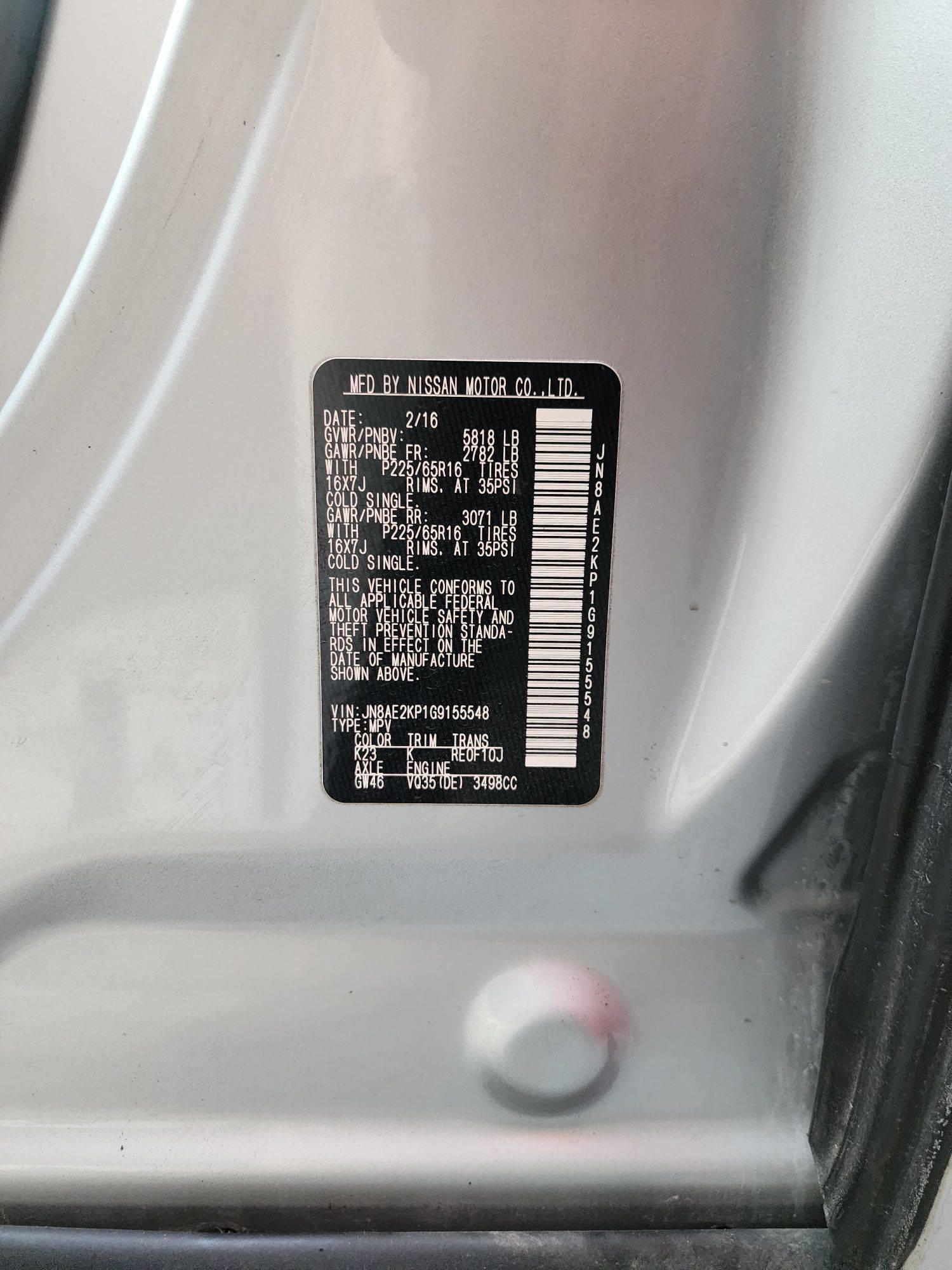 NISSAN QUEST 2016 - Marhaba Auction Used Cars - Image 10