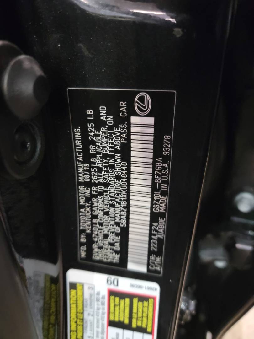 2019 LEXUS ES 350 — 26896 Miles — Lot U048440 — Main - Marhaba Auctions Used Cars - Image 11