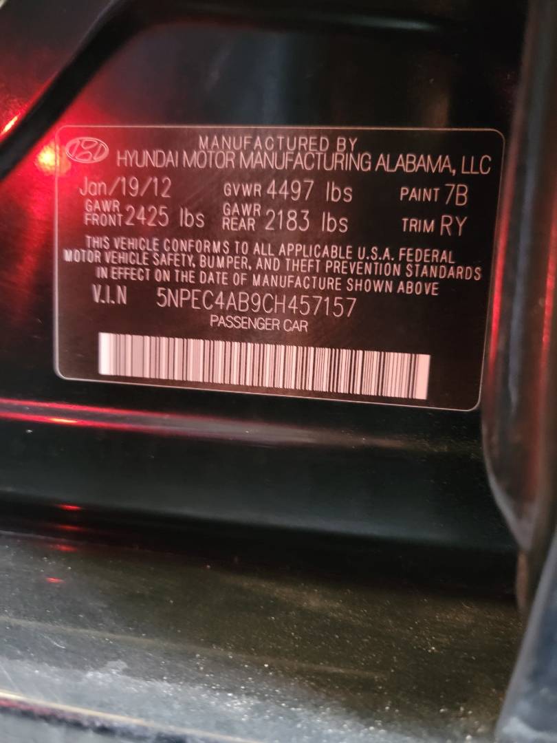2012 HYUNDAI SONATA — 175163 KM — Lot 457157 — Main - Marhaba Auctions Used Cars - Image 11