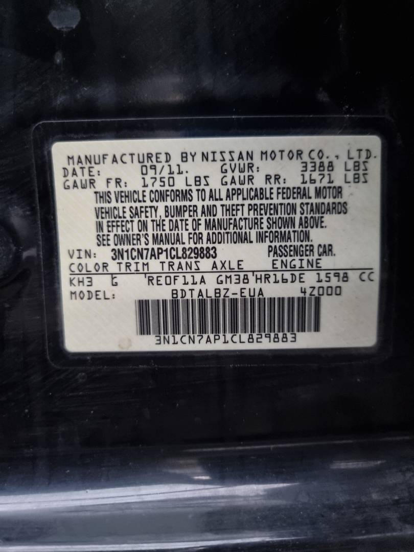 2012 NISSAN VERSA — 182187 Miles — Lot 214578 — Souq - Marhaba Auctions Used Cars - Image 9