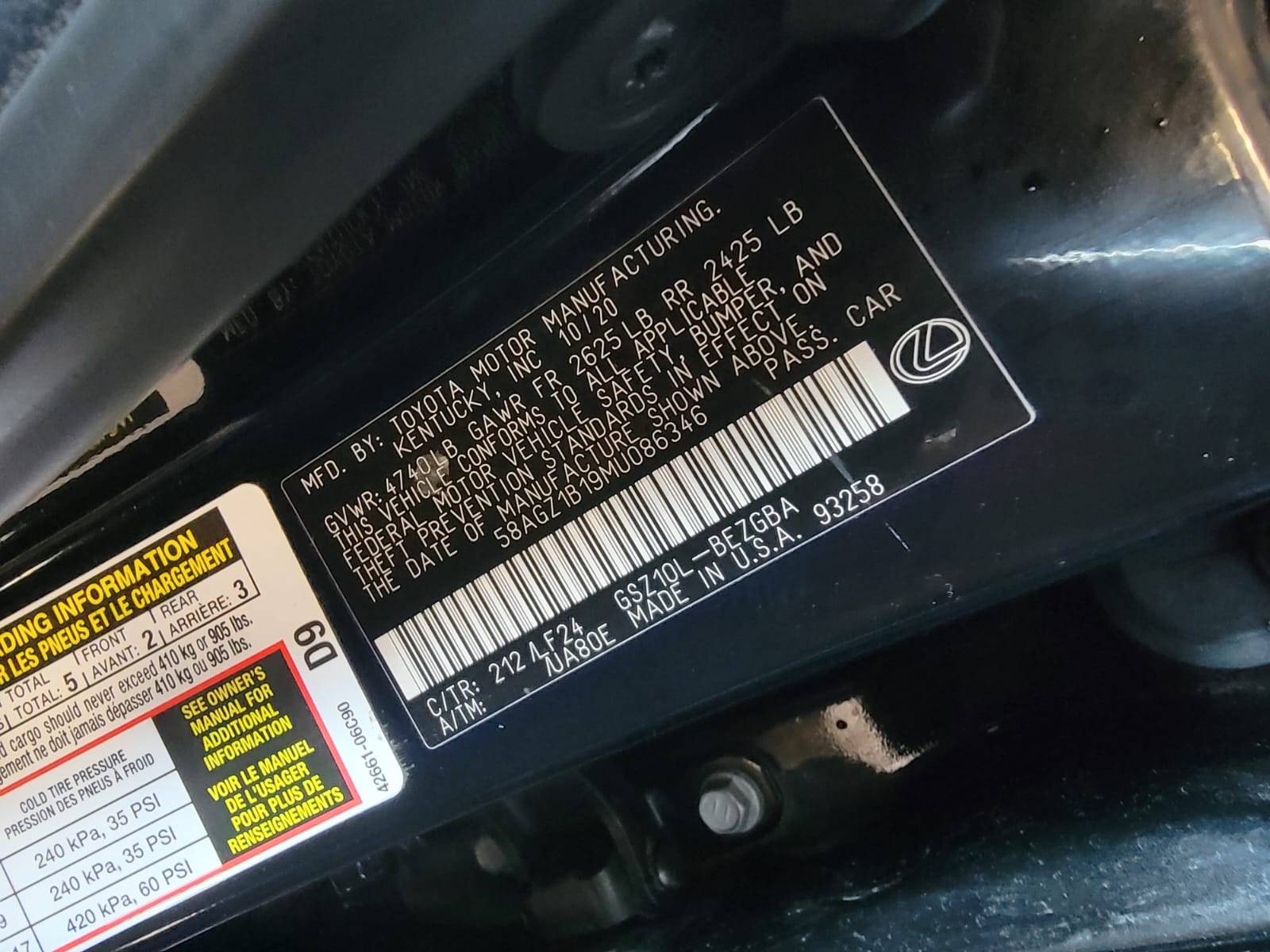 LEXUS ES 350 2021 - Marhaba Auction Used Cars - Image 11