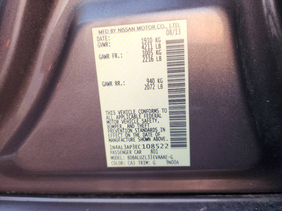 2014 NISSAN ALTIMA — 151809 Miles — Lot 44025164 — Souq - Marhaba Auctions Used Cars - Image 12