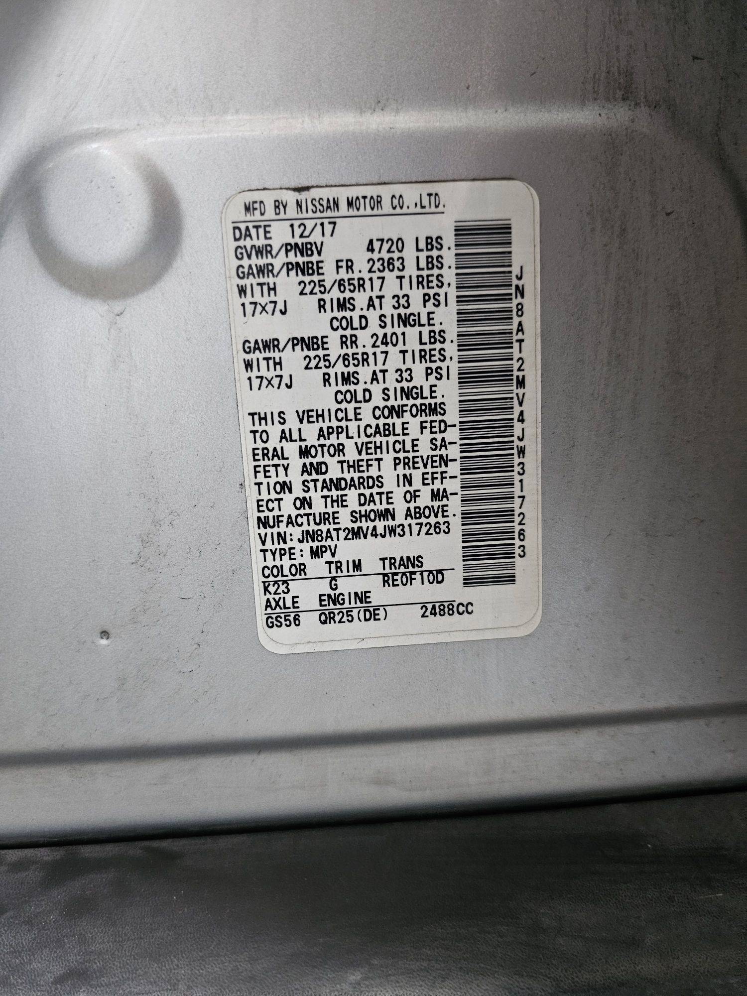 2018 NISSAN ROGUE — 124579 Miles — Lot V4JW317263 — Souq - Marhaba Auctions Used Cars - Image 9