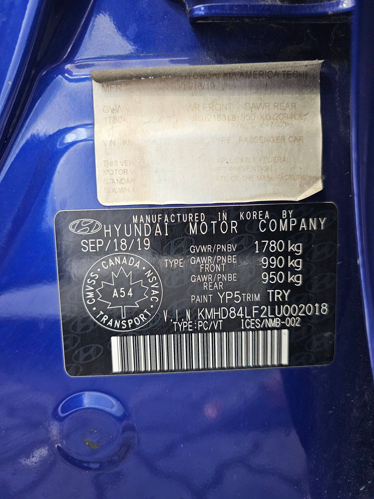2020 HYUNDAI ELANTRA — 112278 KM — Lot 1282620 — Main - Marhaba Auctions Used Cars - Image 9