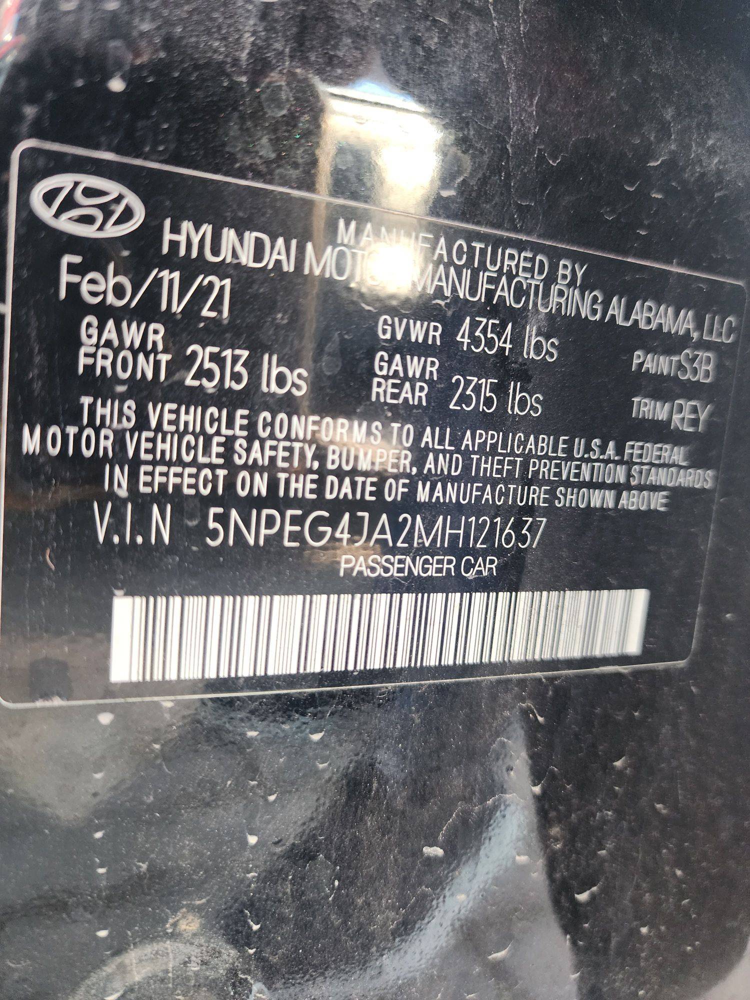 2021 HYUNDAI SONATA — 44853 Miles — Lot 66276413 - Marhaba Auctions Used Cars - Image 3