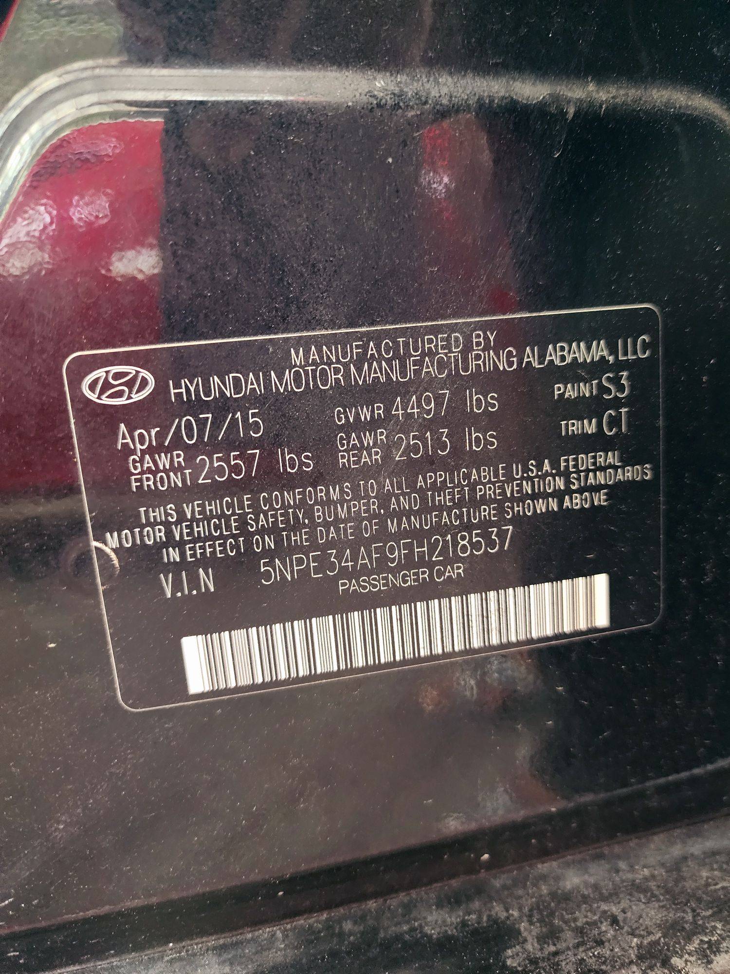 2015 HYUNDAI SONATA — 85273 Miles — Lot H218537 — Souq - Marhaba Auctions Used Cars - Image 10