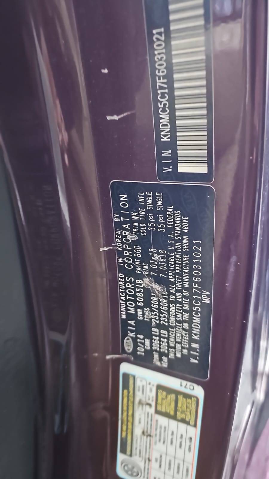 KIA SEDONA 2015 - Marhaba Auction Used Cars - Image 7